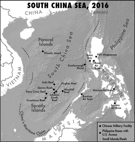 Military situation in South China Sea, 2016. Map created by the ...