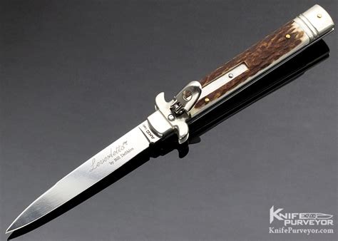 AKC Italy Custom Knife Leverletto Leverlock Stag Stiletto Auto - Knife ...