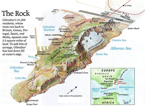 Gibralter The Rock Map - Gibralter | Rock of gibraltar, Map of gibraltar, Gibraltar