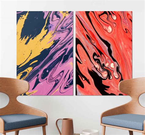 Colorful abstract modern art prints on canvas - TenStickers