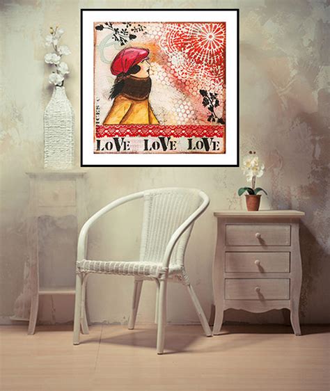 Love Painting Love Print Mixed Media Collage Art | Etsy