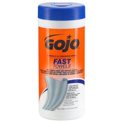 GOJO® 6282-06 Fast Towels Hand Cleaning Wipes 25 Count Canister - 6/Case