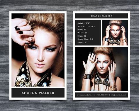Model Comp Card Template for Photoshop 001 5.5 X - Etsy | Model comp card, Card templates free ...