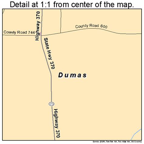 Dumas Mississippi Street Map 2820340