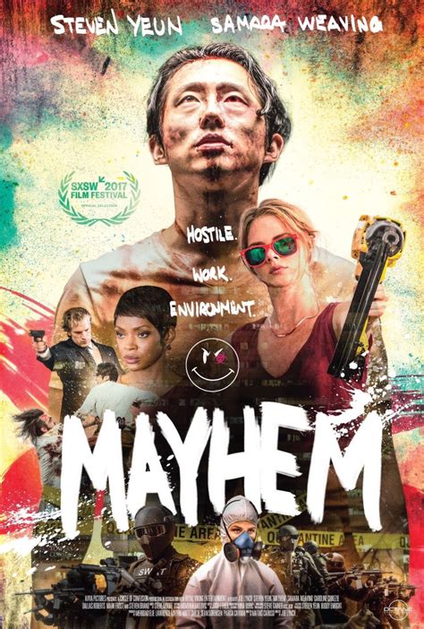 'Mayhem' (2017) Movie Review (Starring Steven Yuen and Samara Weaving) - ReelRundown