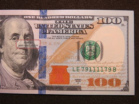 2009a $100 Us Dollar Bank Note Le79111179b Bookend Bill United States Unc