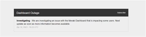 Re: Meraki Dashboard view down? - The Meraki Community