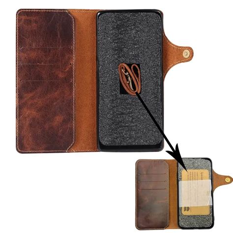 Genuine Leather Card Wallet Case for Samsung S24, S24+