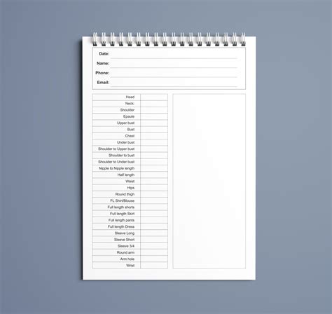 A4 Tailor's Measurement Book · CNE Graphics Studio