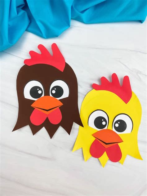 Paper Plate Rooster Craft For Kids [Free Template] | Farm animal crafts ...