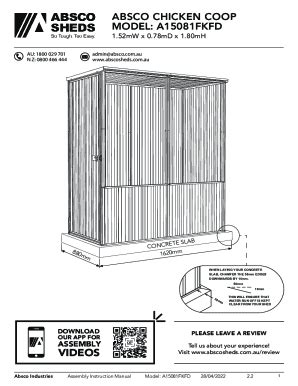 Fillable Online ABSCO SHEDS A30231GK Assembly & Instruction Manual Fax Email Print - pdfFiller