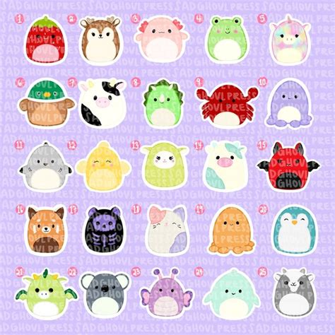 Squish Sticker Pack 75 Designs Cute Stickers Laptop Stickers Water ...