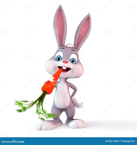 Bunny eating carrot stock illustration. Illustration of carrot - 24211905