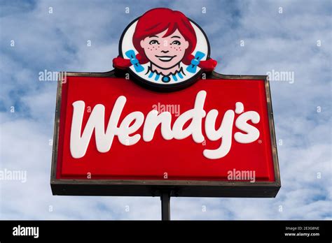 Wendy's Fast Food Restaurant Sign and Trademark Logo Stock Photo - Alamy