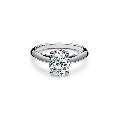 Oval-cut diamond engagement ring in platinum. | Tiffany & Co.