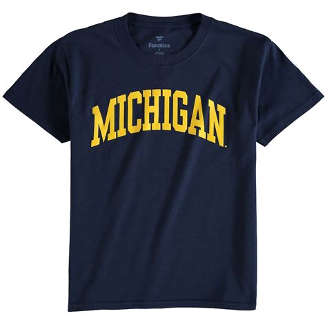 Michigan Wolverines Fanatics Branded Youth Basic Arch T-Shirt - Navy