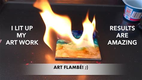 Art Flambé // I lit my ART on FIRE // Beach Effect with Alcohol Inks - YouTube