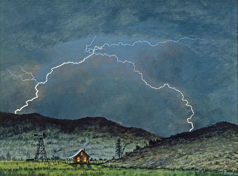 Lightning Storm Painting by Paul Krapf - Pixels