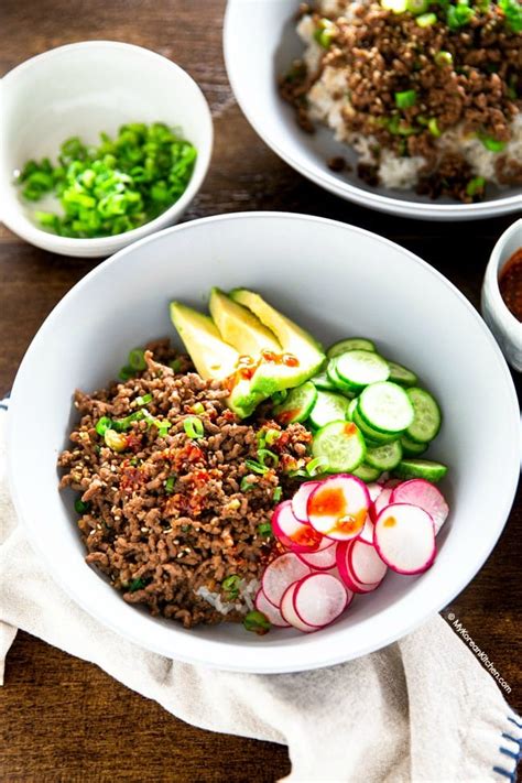 Korean Ground Beef and Rice Bowls - My Korean Kitchen