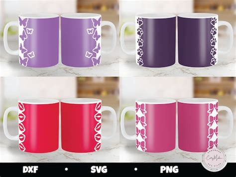 Cricut Mug Press SVG 4 Cricut Mug Press Designs Wraps - Etsy