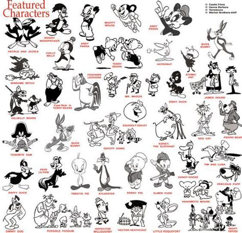 Resultado de imagem para list of cartoon characters | Old cartoon ...