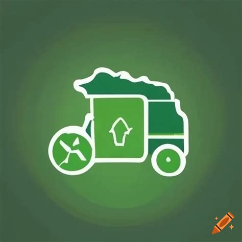 Green waste management truck logo with eco-friendly message on Craiyon