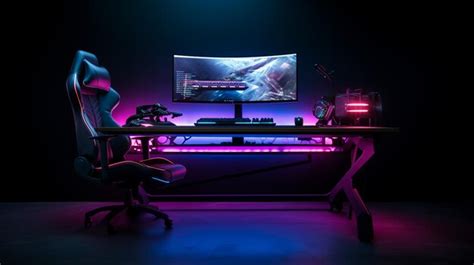 Premium AI Image | Gaming setup with everything from Asus ROG dual ...