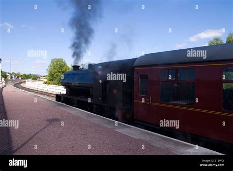 Strathspey Railway steam train at Aviemore Station Stock Photo - Alamy