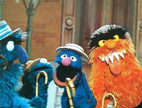 Cookie Monster and Grover (Frank Oz) Herry Monster and Frazzle (Jerry Nelson) Fuzzy and Blue ...