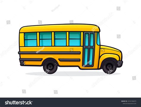 Yellow School Bus Passenger Transport Transportation Stock Vector ...