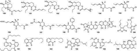 The structures of novel polyketides (150–166) isolated from endophytic ...