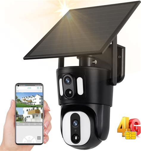 Amazon.com : ZTGOJ 4G LTE Cellular Security Camera, Dual Lens Security Camera Wireless Outdoor ...