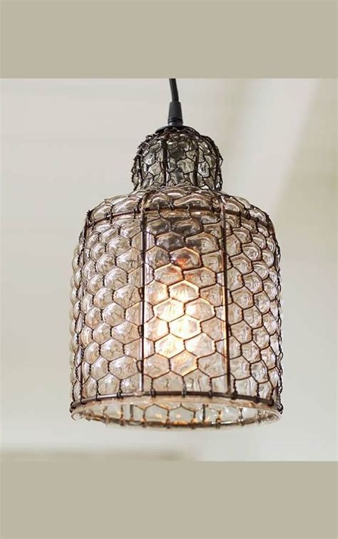 Pottery Barn Harlowe Wire & Glass Indoor/Outdoor Pendant Light - $89 - Lighting, home decor ...