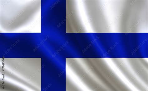 Finnish flag. Finland flag. Flag of Finland. Finland flag illustration ...