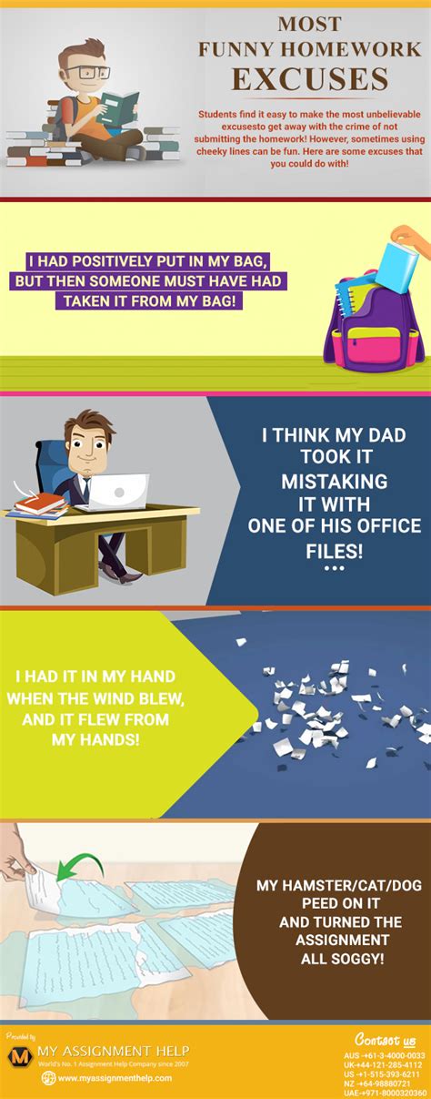 20 Most Funny Excuses For Not Doing Homework - MyAssignmenthelp.com