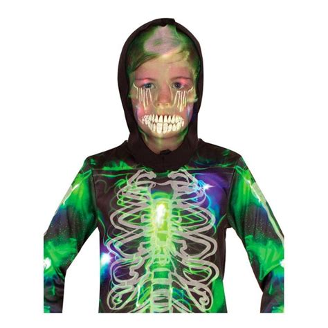 Spooky Glow In The Dark Skeleton Kids Costume Multicoloured