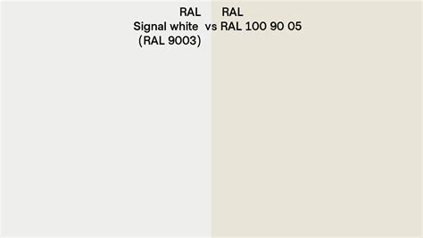 RAL Signal white vs RAL 100 90 05 side by side comparison