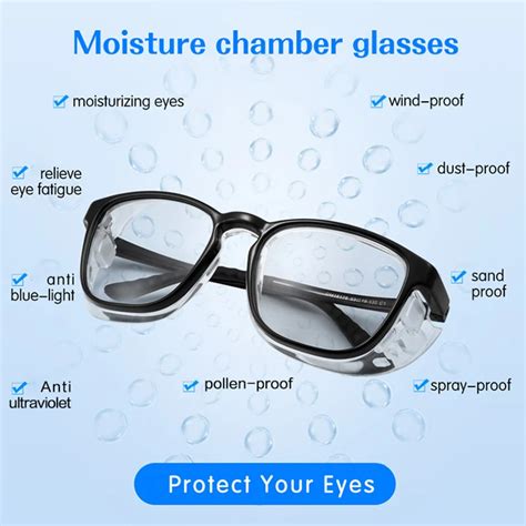 Function Moisture Chamber Glasses Anti Blue light Goggles Moisturizing ...