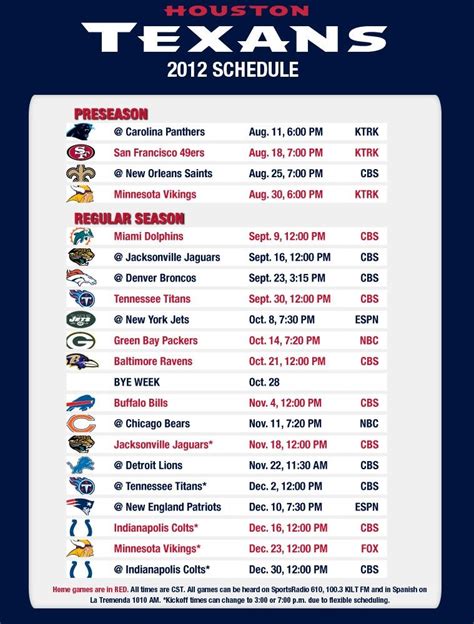 Houston Texans Printable Schedule - prntbl.concejomunicipaldechinu.gov.co