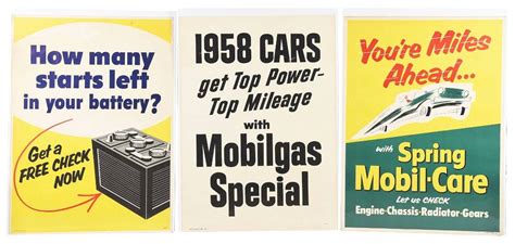 Lot Of 3: 1950's Auto Posters.