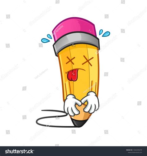 Pencil Death Mascot Vector Cartoon Illustration Stock Vector (Royalty ...