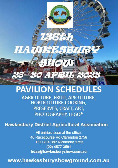 Hawkesbury Show - The 2023 Hawkesbury Show pavilion events...