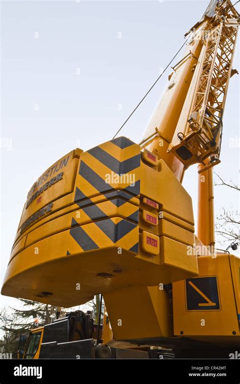 Counterweights on a crane Stock Photo - Alamy