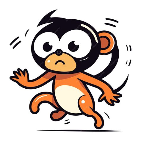 Premium Vector | Cartoon monkey running vector illustration isolated on white background funny ...