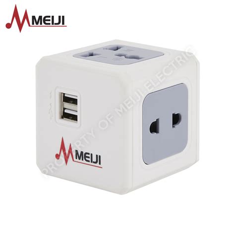 Meiji Electric Universal Adaptor 4 Gang Assorted Outlet with 2X USB 2 ...