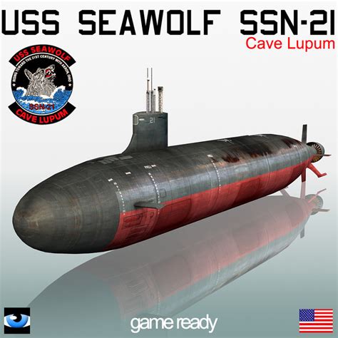 uss seawolf ssn-21 marine 3d model