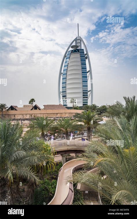 The Burj Al Arab at the Wild Wadi water park in Dubai, UAE, MIddle East ...