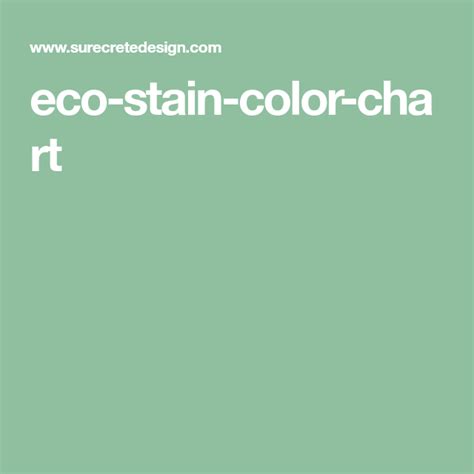 eco-stain-color-chart | Stain colors, Stained concrete, Stain