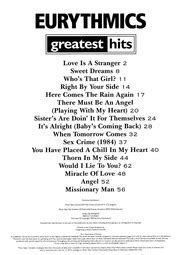 Eurythmics Greatest Hits : Free Download, Borrow, and Streaming : Internet Archive