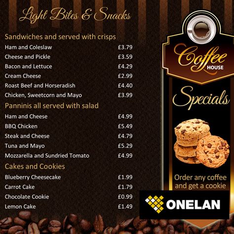 Coffee Shop Menu Board ONELAN Digital Signage Layout Package | Eclipse ...